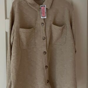 NWT VINEYARD VINES QUILTED JACKET SHIRT KHAKI large NEW